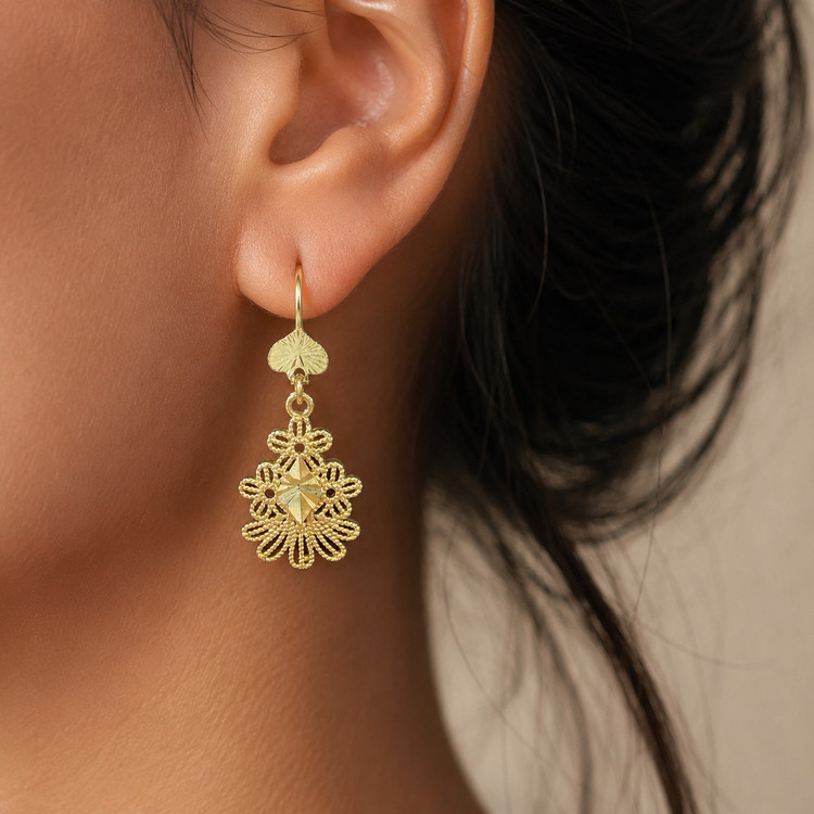 گوشواره سه برگ استیل رنگ ثابت ضد حساسیت J14