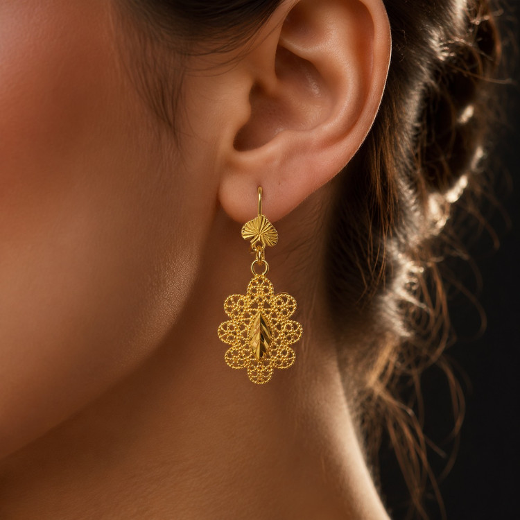 گوشواره سیترویین استیل رنگ ثابت ضد حساسیت J20