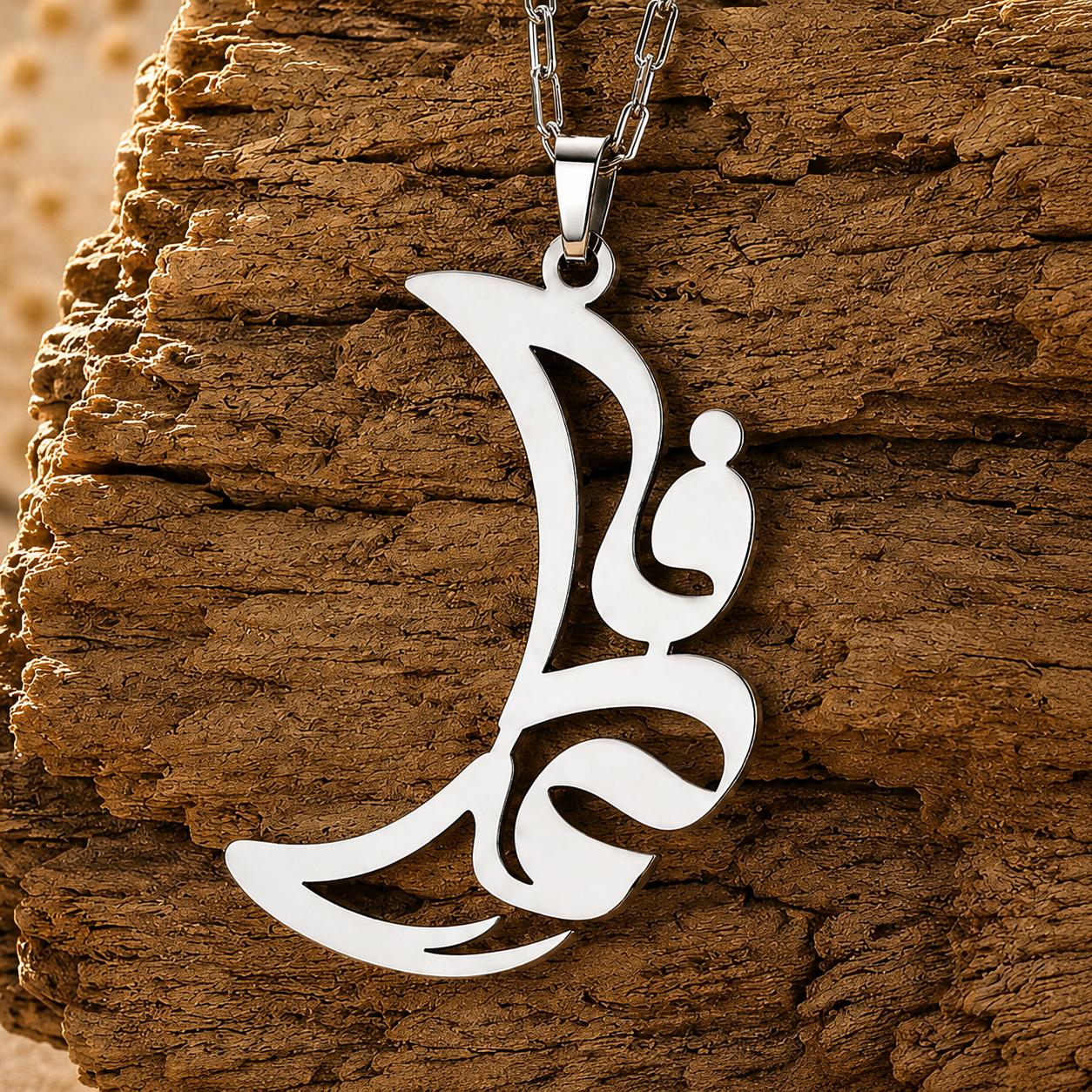 گردنبند اسپرت طرح ترکیب علی و فاطمه و ماه کد GM028